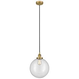 Image1 of Beacon 12" Brushed Brass Mini Pendant w/ Clear Shade