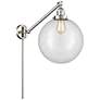 Beacon 12" Brushed Satin Nickel LED Swing Arm With Clear Shade