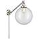 Beacon 12" Brushed Satin Nickel LED Swing Arm With Clear Shade