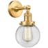 Beacon 12" High Satin Gold Wall Sconce with Clear Glass