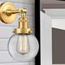 1_Beacon 12" High Satin Gold Wall Sconce with Clear Glass