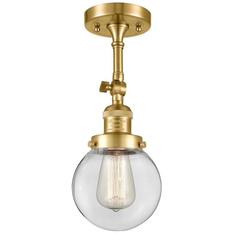 Image 4 Beacon 12" High Satin Gold Wall Sconce with Clear Glass more views