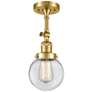 4_Beacon 12" High Satin Gold Wall Sconce with Clear Glass more views
