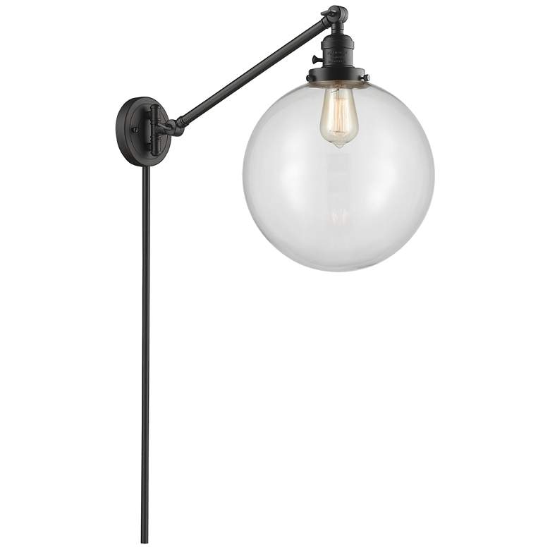 Image 1 Beacon 12" Oil Rubbed Bronze LED Swing Arm With Clear Shade
