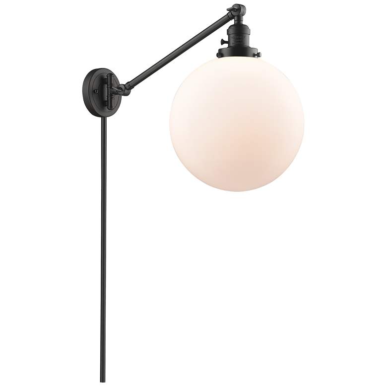 Image 1 Beacon 12" Oil Rubbed Bronze LED Swing Arm With Matte White Shade