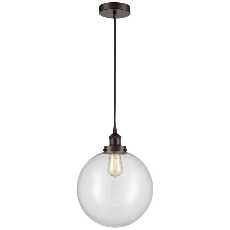 Image 1 Beacon 12" Oil Rubbed Bronze Mini Pendant w/ Clear Shade