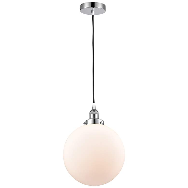 Image 1 Beacon 12" Polished Chrome Mini Pendant w/ Matte White Shade