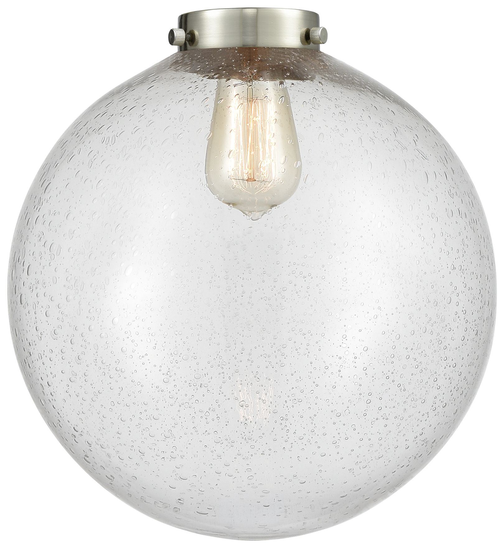 Image 4 Beacon 12" Wide Matte Black Mini Pendant with Seedy Shade more views