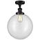 Beacon 12" Wide Matte Black Semi Flush Mount w/ Clear Shade