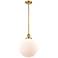 Beacon 12" Wide Satin Gold and White Glass Mini Pendant