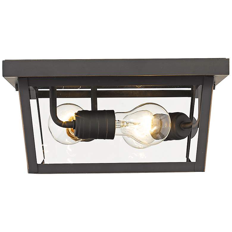 Image 5 Beacon 12"W Oil-Rubbed Bronze 3-Light Outdoor Ceiling Light more views
