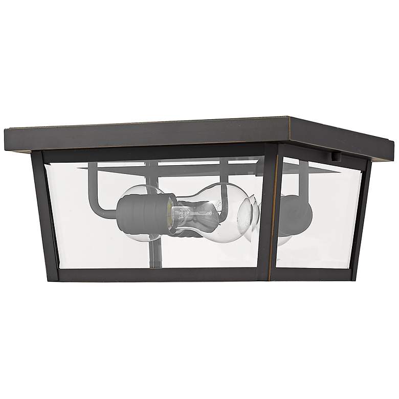 Image 6 Beacon 12"W Oil-Rubbed Bronze 3-Light Outdoor Ceiling Light more views