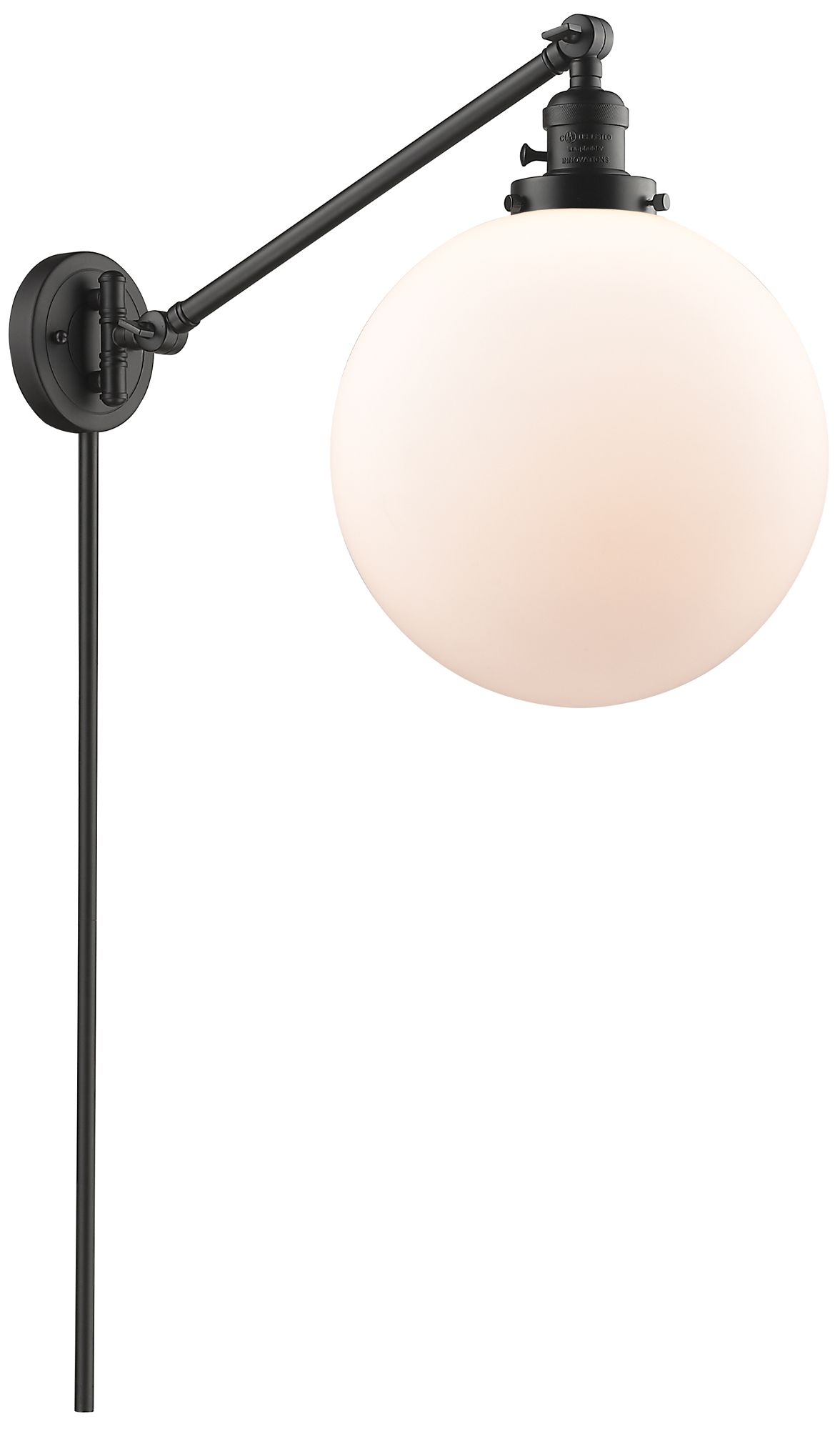 Beacon 12" Oil Rubbed Bronze LED Swing Arm With Matte Whitede Made to Order