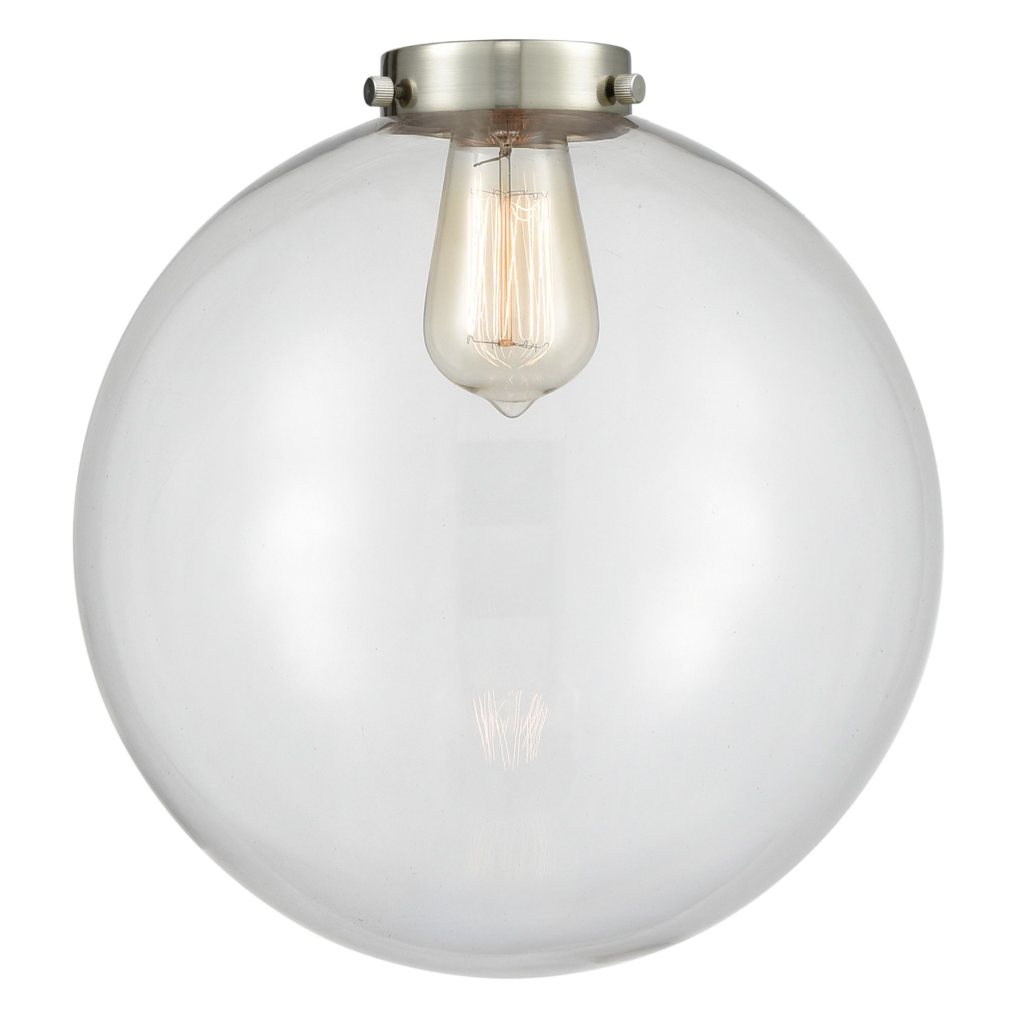 Image 3 Beacon 12" Wide Satin Gold Mini Pendant with Clear Globe Glass Shade more views