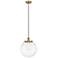 Beacon 13.75" Wide Antique Brass Corded Mini Pendant w/ Clear Shade
