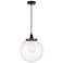 Beacon 13.75" Wide Matte Black Corded Mini Pendant With Clear Shade