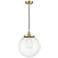 Beacon 13.75" Wide Satin Gold Corded Mini Pendant With Clear Shade