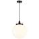Beacon 13.75"W Oil Rubbed Bronze Corded Mini Pendant w/ Matte White Sh