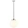 Beacon 13.75"W Polished Nickel Corded Mini Pendant w/ Matte White Shad