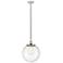 Beacon 13.75"W Polished Nickel Corded Mini Pendant w/ Seedy Shade