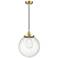 Beacon 13 3/4" Wide Satin Gold Pendant Light w/ Seedy Glass