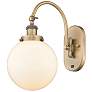 1_Beacon 14 1/2"H Brushed Brass White Glass LED Wall Sconce
