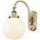 Beacon 14 1/2"H Brushed Brass White Glass LED Wall Sconce