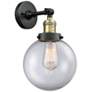 1_Beacon 14" High Black Antique Brass Clear Glass Wall Sconce