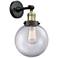 Beacon 14" High Black Antique Brass Clear Glass Wall Sconce
