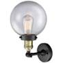 2_Beacon 14" High Black Antique Brass Clear Glass Wall Sconce more views