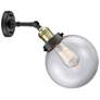 3_Beacon 14" High Black Antique Brass Clear Glass Wall Sconce more views
