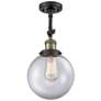 4_Beacon 14" High Black Antique Brass Clear Glass Wall Sconce more views