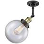 5_Beacon 14" High Black Antique Brass Clear Glass Wall Sconce more views