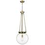 Beacon 14" Wide Antique Brass Pendant With Clear Glass Shade