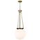 Beacon 14" Wide Antique Brass Pendant With Matte White Glass Shade