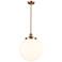 Beacon 14" Wide Antique Copper LED Pendant With Matte White Shade
