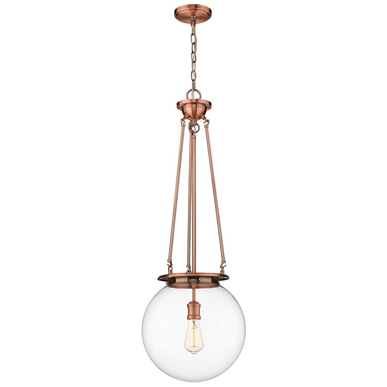 Image 1 Beacon 14" Wide Antique Copper Pendant With Clear Glass Shade