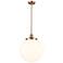 Beacon 14" Wide Antique Copper Pendant With Matte White Shade