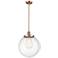 Beacon 14" Wide Antique Copper Pendant With Seedy Shade