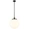 Beacon 14" Wide Black Antique Brass Pendant With Matte White Shade