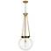 Beacon 14" Wide Brushed Brass Pendant With Clear Glass Shade