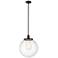 Beacon 14" Wide Oil Rubbed Bronze Pendant With Seedy Shade