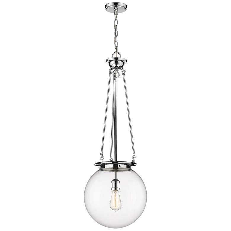 Image 1 Beacon 14" Wide Polished Chrome Pendant With Clear Glass Shade