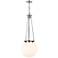 Beacon 14" Wide Polished Chrome Pendant With Matte White Glass Shade
