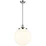 Beacon 14" Wide Polished Chrome Pendant With Matte White Shade