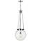 Beacon 14" Wide Polished Chrome Pendant With Seedy Glass Shade