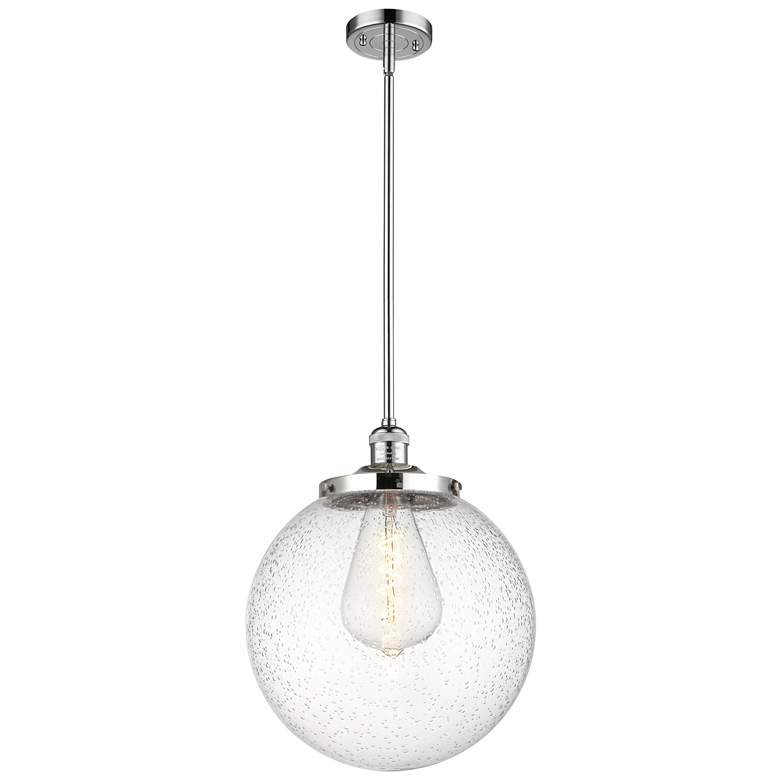 Image 1 Beacon 14" Wide Polished Chrome Pendant With Seedy Shade