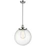 Beacon 14" Wide Polished Chrome Pendant With Seedy Shade