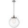 Beacon 14" Wide Polished Chrome Pendant With Seedy Shade