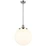 Beacon 14" Wide Polished Nickel LED Pendant With Matte White Shade